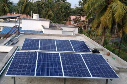 5kVA Solar Offgrid Power Plant in Aroor, Alappuzha - Strong Backup 1 galion watts 5kVA Solar ongrid power plant