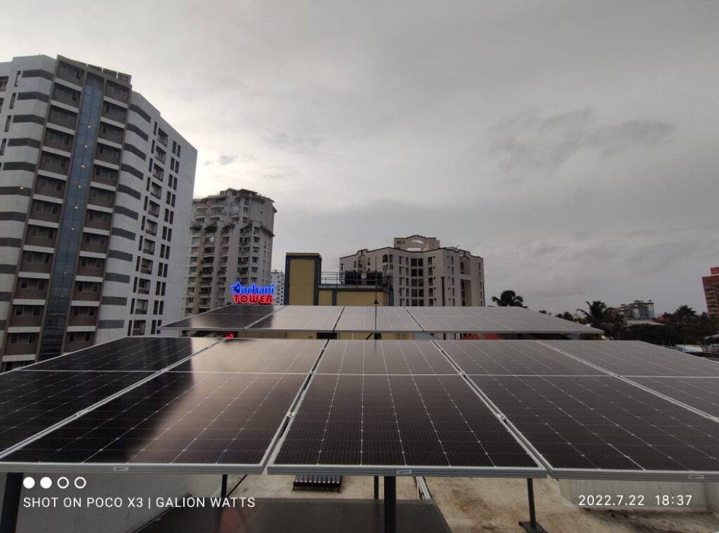 5.5 kW solar ongrid power plant at Thevara