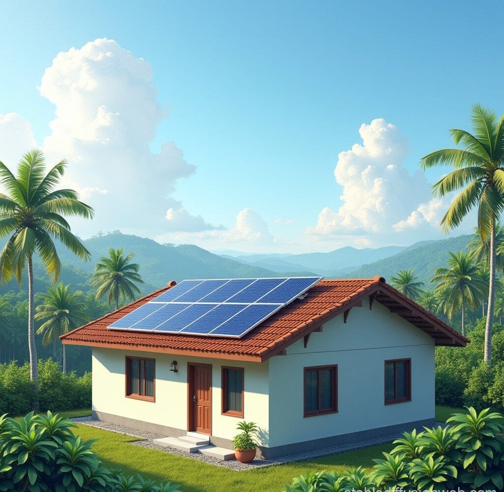 apply for solar rooftop subsidy in Kerala va house with solar panels on the roof